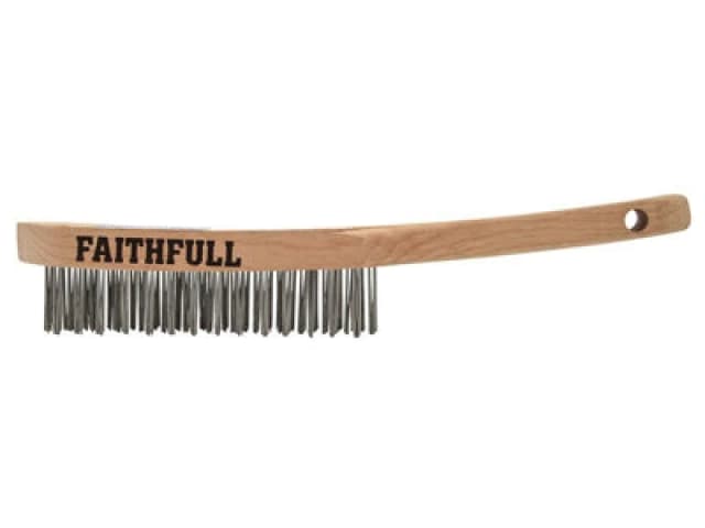 Faithfull Heavy-Duty Stainless Steel Scratch Brush - 3 Row Fai680S3F