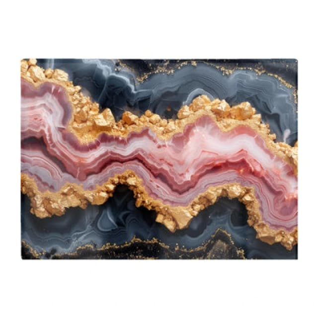 Warren Reed Designer Black And Pink Marble Effect Chopping Board