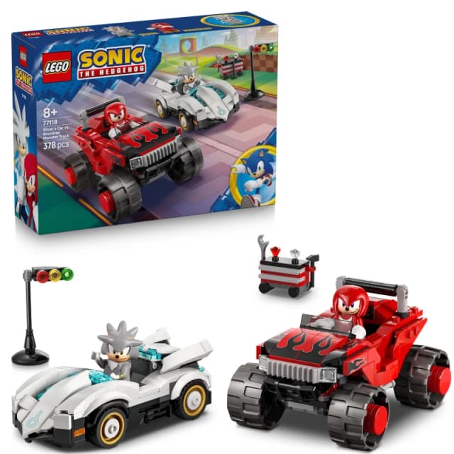 LEGO Sonic the Hedgehog Silver's Car vs. Knuckles' Monster Truck 77118