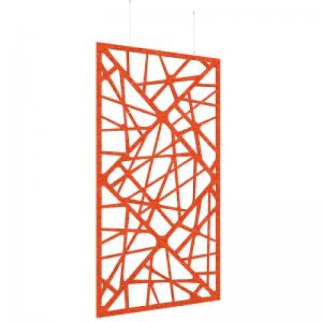 Piano Chords Acoustic Patterned Hanging Screens In Orange H2400 x W1200mm with Hanging Wires And Hooks - Shatter