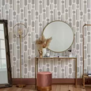 Envy - Morse Neutrals Grey Geometric Wallpaper - Grey