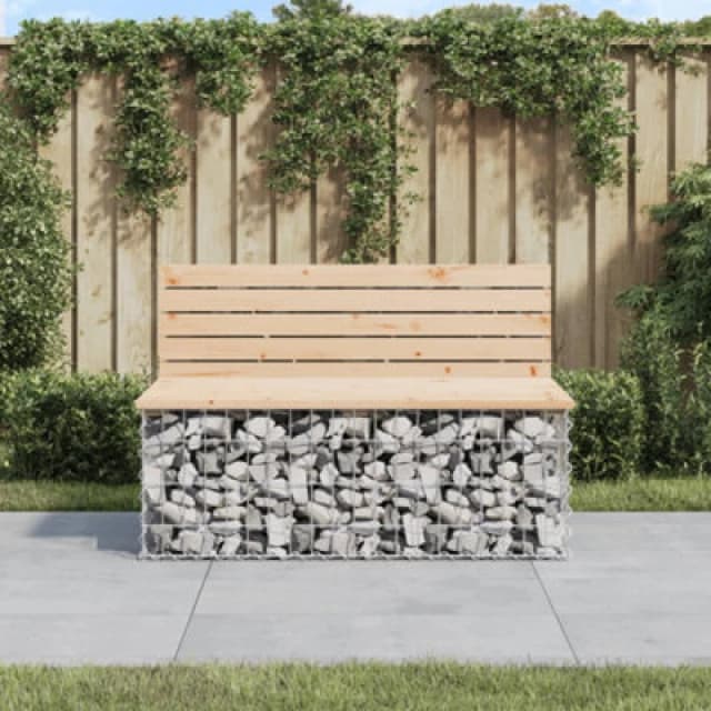 vidaXL Garden Bench Gabion Design 103x70x65cm Solid Wood Pine, Brown 834374