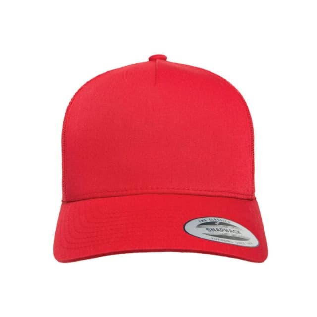 Flexfit by Yupoong 5 Panel Retro Trucker Cap in Red Red Unisex One Size
