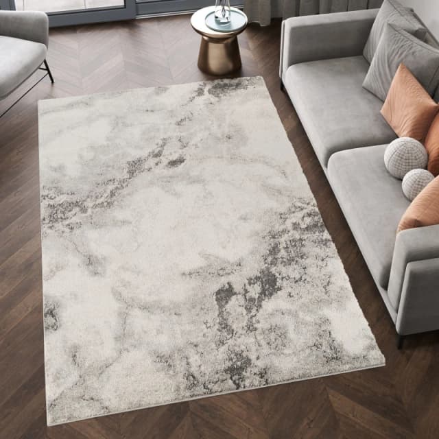Essence Living Room Area Rug Oragnic Abstract Design Contemporary Hallway Runner Indoor Rug- Grey 60X220