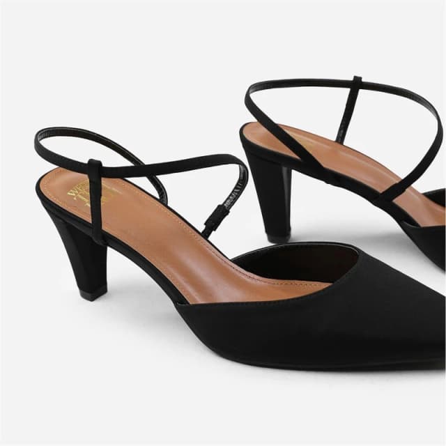 Where's That From 'Kansas' Cross Over Slingback Strap Heels Black
