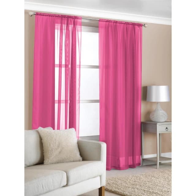 Country Club Voile Curtain Panels 150x122cm -CerisePack of 2 Cerise unisex 150x122 cm
