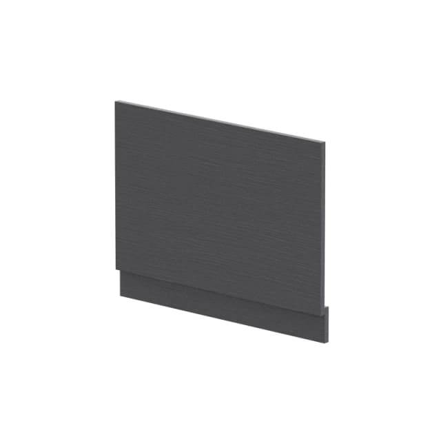 Balterley Edge/Power Straight End Bath Panel & Plinth, 750mm - Textured Woodgrain Graphite Grey Grey
