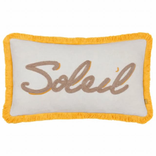 Furn Furn Soleil Embroidered Cushion in Yellow Size: 30cm x 50cm Yellow 30cm x 50cm Unisex 5025532852939