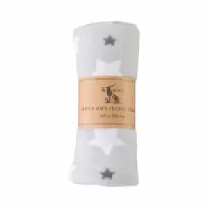 Crossland Grove Stars Fleece Throw Grey / White 1500x2000mm