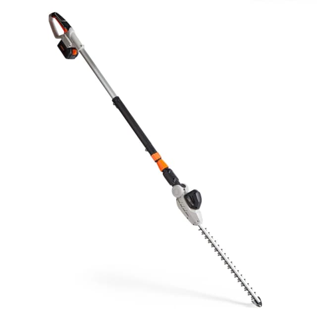 Vonhaus Cordless Pole Hedge Trimmer 40V Max. Battery, Electric Hedge Cutter W/ Telescopic Adjustable Trimmer Head, Shoulder Strap