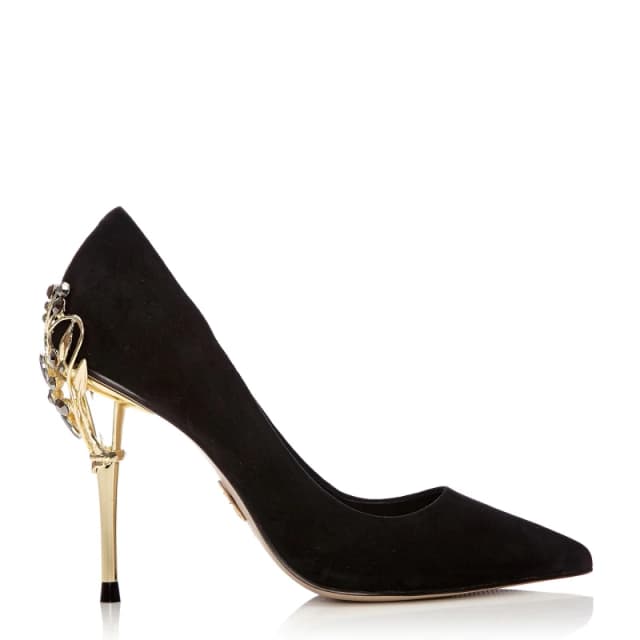 Moda in Pelle Ilari Ivory Leather Pumps - Black 4