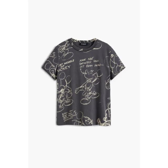 Desigual Womens T-Shirt Desigual Mickey Sketch Noir Female L