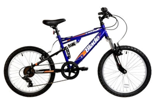 Dallingridge Blade Junior Full Sus Mountain Bike 20" Wheel Blue unisex