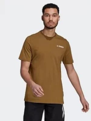 adidas Terrex Mountain Graphic T-Shirt, Brown Size M Men