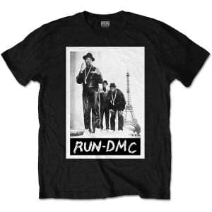 Run DMC - Paris Photo Unisex Large T-Shirt - Black