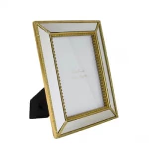 Ornate Photo Frame with Mirrored Panels and Gold Edging 5 x 7"