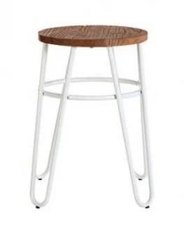 Premier Housewares District Hairpin Stool- Elm/White