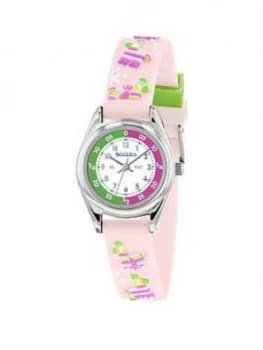 Tikkers Tikkers White Dial Pink Pinata Print Strap Kids Watch
