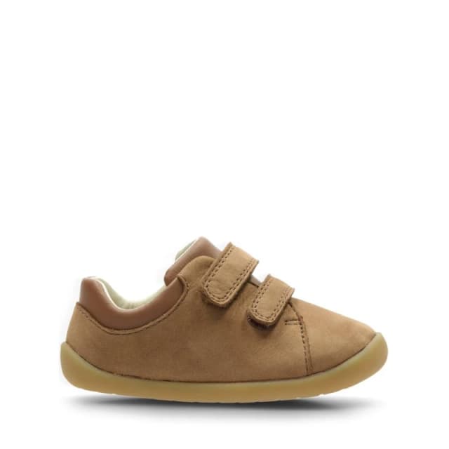 (UK 2 Infant, Tan (Brown)) Childrens Boys Girls Clarks Pre-Walking Shoes Roamer Craft - G Fit