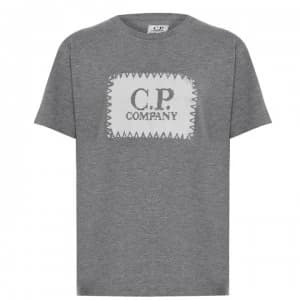 CP COMPANY Junior Boys Stitch Logo T Shirt - Grey M93