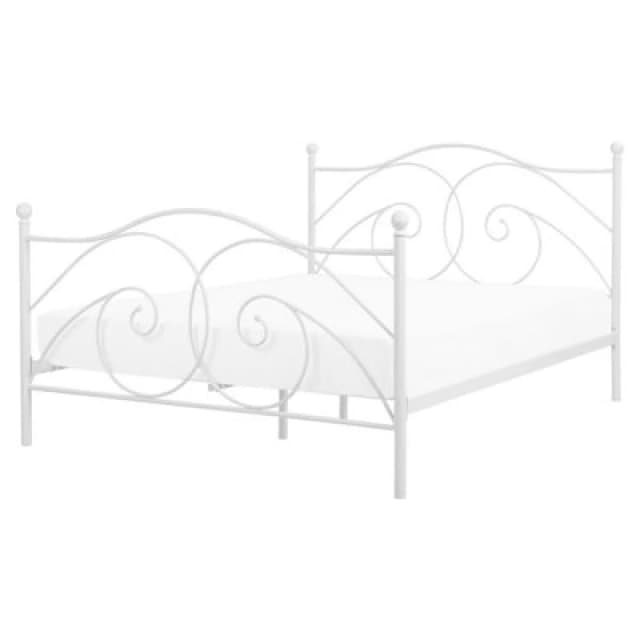 Beliani Bed Metal Dinard 160 X 200 Cm (Eu King Size) White