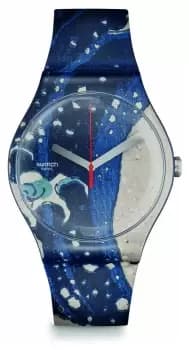 Swatch SUOZ351 Louvre Abu Dhabi THE GREAT WAVE BY HOKUSAI Watch