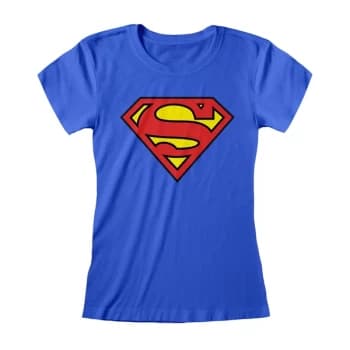 DC Superman - Logo Womens Large T-Shirt - Blue