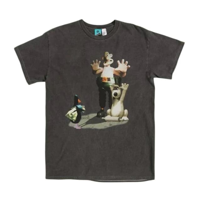 Wallace & Gromit Mens Feathers McGraw T-Shirt in Black Size: Medium Black Male M