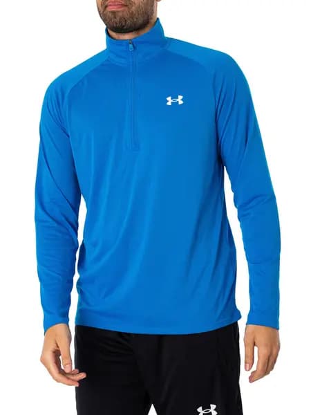 Under Armour Tech 1/2 Zip Long Sleeve Top Photon Blue/White S