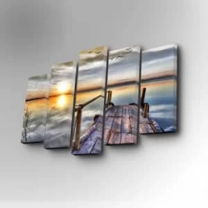 5PUC-048 Multicolor Decorative Canvas Painting (5 Pieces)