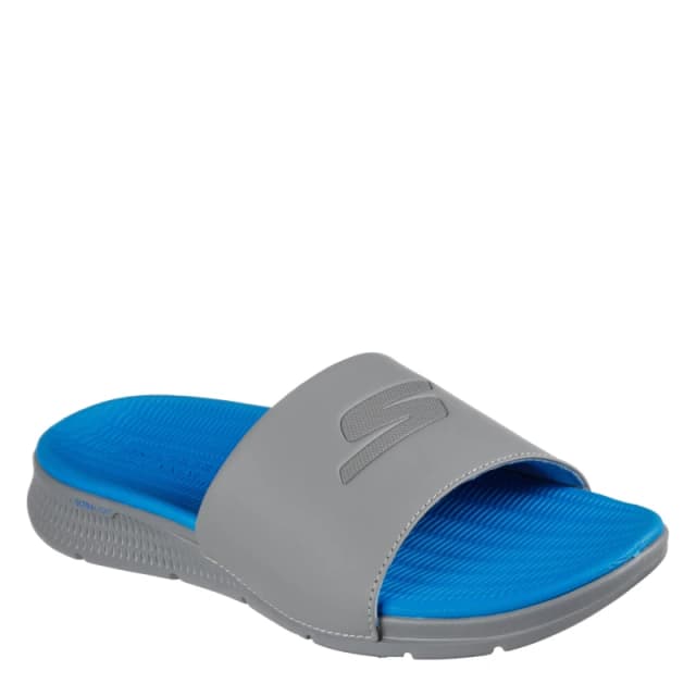 Skechers Mens Flat Sandals Charcoal/Blue male 6 (39.5)