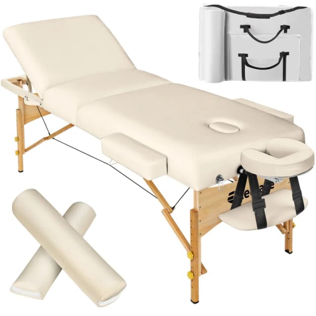 tectake 3 Zone Massage Table Set Somwang in Beige Beige Unisex