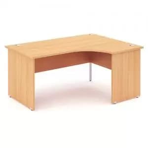 Impulse Panel End 1400 Right Hand Crescent Desk Beech