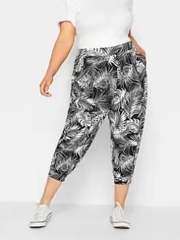 Yours Crop Harem Leaf, Black, Size 22-24, Women