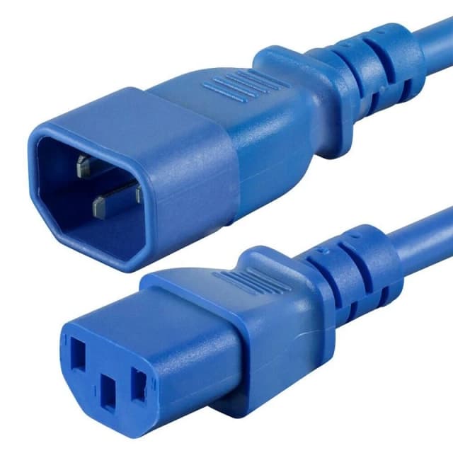 FDL 1M IEC MAINS EXT. CABLE - IEC C13 SKT. TO C14 PLUG - Blue