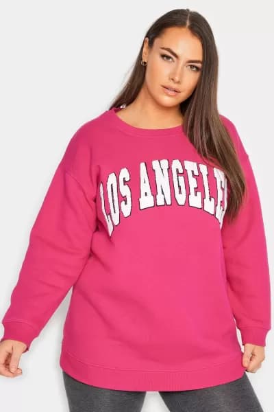 Yours Embroidered Slogan Sweatshirt
