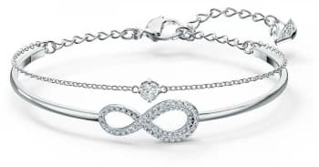 Swarovski Infinity Bangle Rhodium Plated White Jewellery