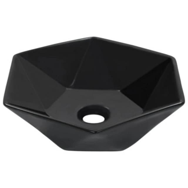 vidaXL Wash Basin 41x36.5x12cm Ceramic Black 143914