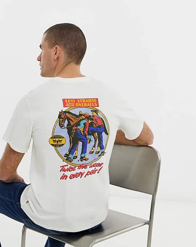 Levis Levis Back Graphic Relaxed Fit T-Shirt Ecru - Levis - Size: S Ecru Male S LE33603