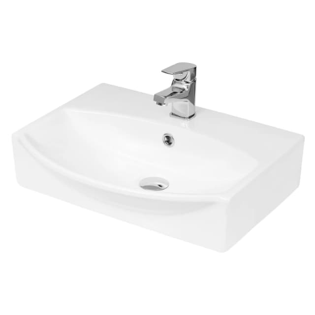 Balterley Rectangular Wall Hung Ceramic 1 Tap Hole Basin 500mm White