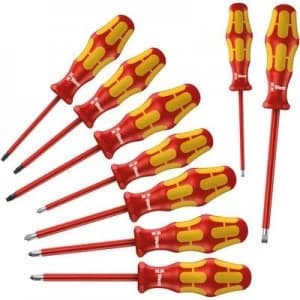Wera 160i/162i/167i/9 VDE Screwdriver set 9 Piece Slot, Phillips, Pozidriv, TORX socket