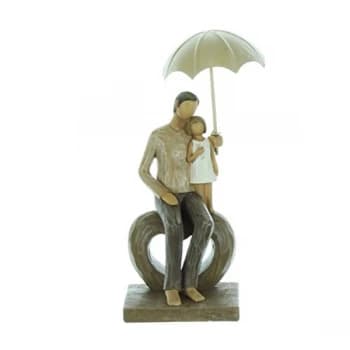 Rainy Day Collection Resin Figurine - Father & Child Seated