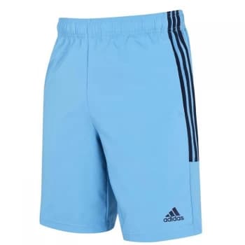 adidas Mens 3-Stripes Shorts - LtBlue/Black