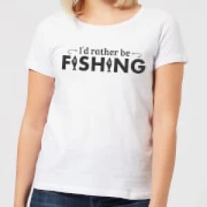 Id Rather be Fishing Womens T-Shirt - White - 3XL