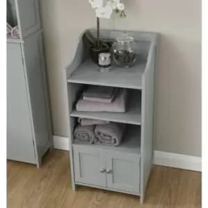 Bathroom Cupboard Storage Unit 2 Door Bath Cupboard 3 Shelf - Grey - Colonial