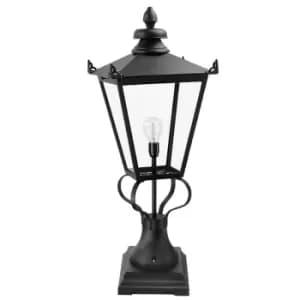 Wilmslow 1 Light Outdoor Pedestal Lantern Black, E27