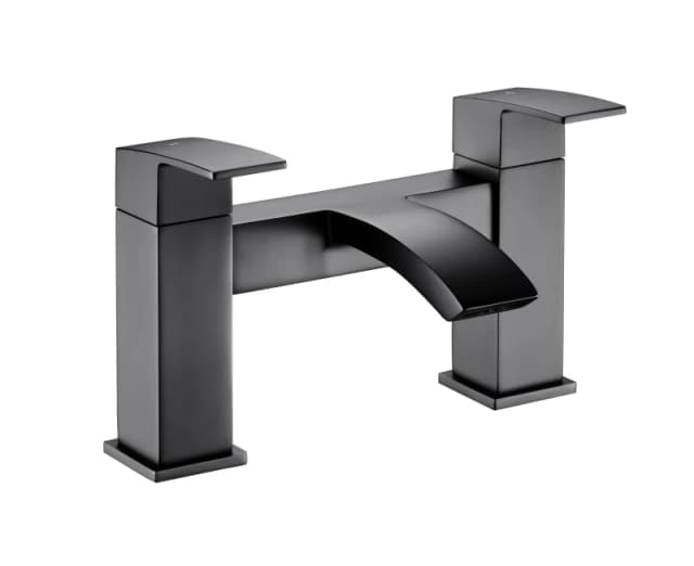 Balterley Contemporary Deck Mounted Bath Filler Tap - Matt Black Black