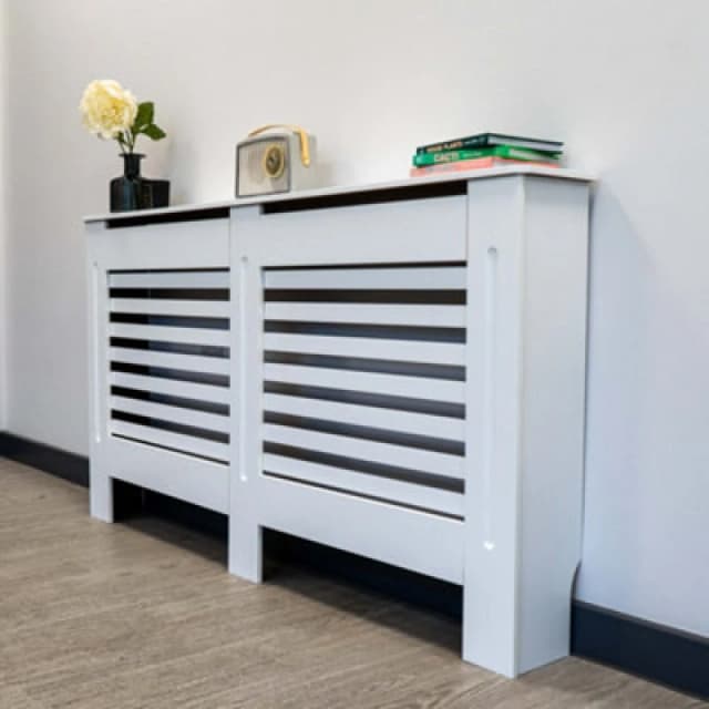 Jack Stonehouse White Horizontal Slat Mdf Radiator Cover - Large 152Cm (W) X 81.5Cm (H) X 19Cm (D)
