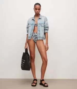 AllSaints Womens Eva Oniyuri Bikini Bottoms, Blue, Size: XS