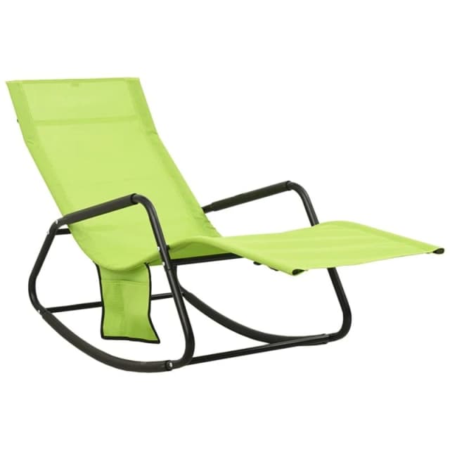 VIDAXL Sun Lounger Steel and Textilene Green Vidaxl 8720286671955